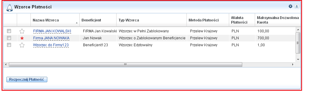 1.3 Okno Główne Po zalogowaniu się Użytkownik, w zależności od swoich uprawnień ujrzy ekran analogiczny do poniższego: 5 Tutaj możesz nadać rachunkom nazwy własne.