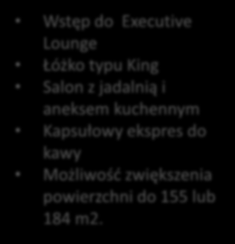 Apartament Prezydencki Rozmiar: 126 m2 Wstęp do Executive Lounge Łóżko typu King