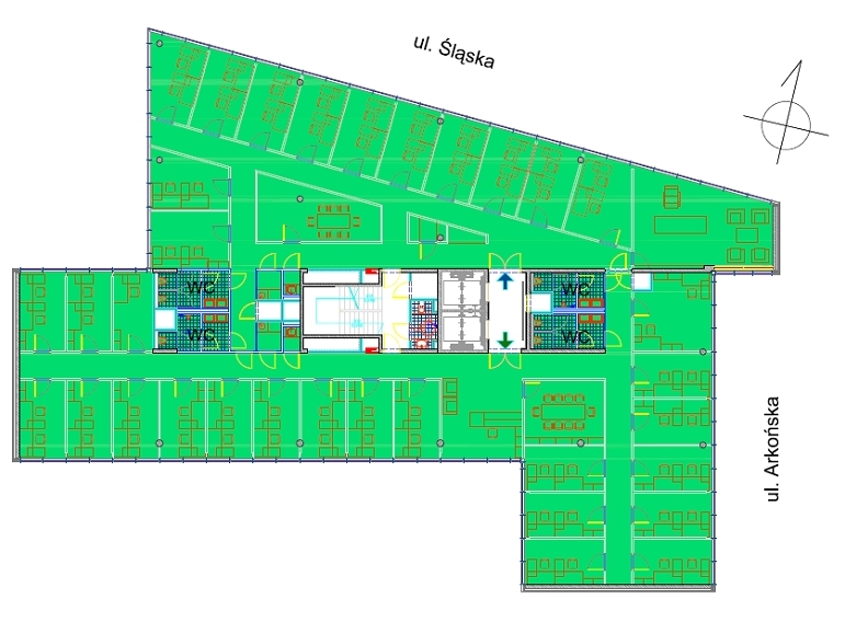 RZUT TYPOWEGO PIĘTRA 784 m 2 TYPICAL FLOOR PLAN 784 sq.