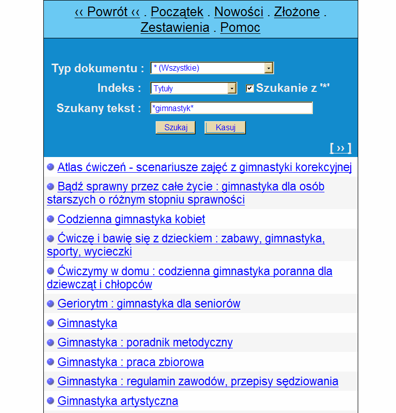 Krok 3. Szukanie słów w tytule z *.