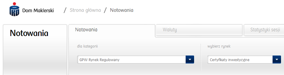 PKO Globalnej Strategii fiz Notowania certyfikatów inwestycyjnych Notowania certyfikatów publikowane na stronach Giełdy Papierów Wartościowych (GPW) przedstawiają ceny po jakich zawierane są