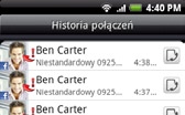 Połączenia telefoniczne 51 Korzystanie z historii połączeń W przypadku nieodebrania połączenia w pasku tytułu wyświetlana jest ikona połączenia nieodebranego ( ).