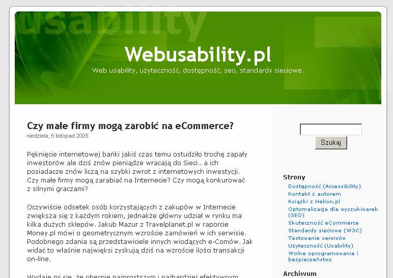 pl budowanie wizerunku Janmedia jako eksperta usability.