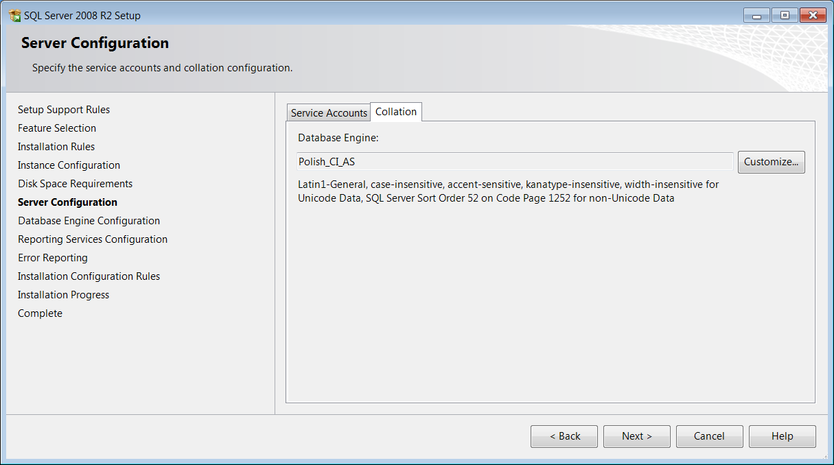Instalacja i konfiguracja Microsoft SQL Server 2008 R2 Express 8/14 11. Kliknij przycisk Next, aby przejść dalej.