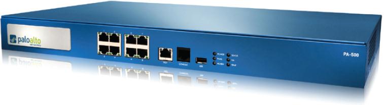 PA-500 Key Specifications PA-500 250 Mbps firewall throughput 100 Mbps threat prevention throughput 50 Mbps IPSec VPN throughput 250 IPSec VPN tunnels and