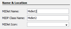 Tworzenie własnego MIDletu (Okno z nagłówkiem) Tworzymy nowy projekt, podobnie jak poprzednio, z tym że odznaczamy pole Create Hello MIDlet Dodajemy do projektu MIDlet: Wpisujemy nazwę: Uzupełniamy