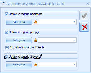 4 Ustaw/ Odznacz datę deklaracji VAT Rys. Parametry seryjnego ustawiania odliczeń Funkcja umożliwia ustawienie nowej daty deklaracji tylko dla metody zwykłej rozliczenia VAT u.