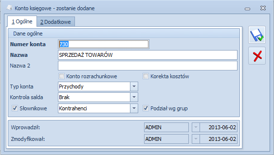 Płatnik: Konto Odbiorcy konto wypełnione na karcie płatnika, na zakładce Dodatkowe, w polu Przychód - symbol @KontoPlatnikaOdb Konto Dostawcy konto wypełnione na karcie płatnika, na zakładce