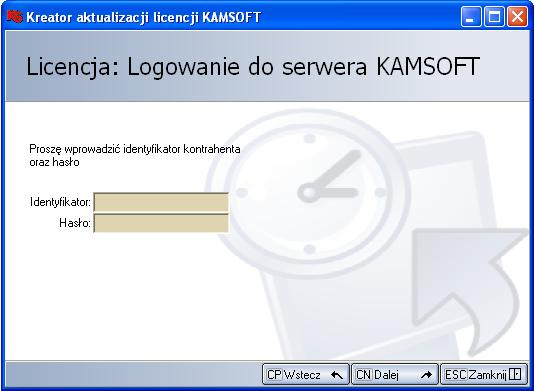 4. Licencje Rys. 41. Wybór opcji pobrania licencji Funkcja możliwa tylko w przypadku, gdy plik kspps.cfg, zawierający dane logowania do serwera KAMSOFT, znajduje się w katalogu KS-PPS.