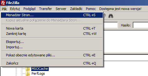 Następnie w polu serwer wpisujemy adres IP naszego komputera w polu user nazwę użytkownika np. ftp. Teraz próbujemy połączyć się z serwerem jako anonimowy użytkownik.