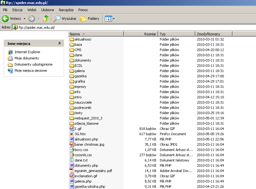 FTP- File Transfer Protocol Protokół Transferu Plików protokół internetowy typu klient-serwer, czyli jedna z usług, które oferuje sieć.