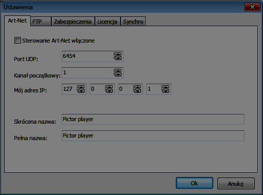 1. O programie. 1. Działanie programu. ArtPlayer jest programem komputerowym służącym do wyświetlania plików wideo programowanym przez urządzenia DMX wykorzystujący protokół Artnet.