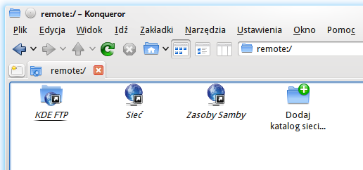 Można również z tej pozycji dodawać nowe foldery za pomoca wyświetlonego odnośnika Dodaj folder sieciowy.