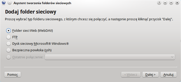 Rozdział 3 KNetAttach krok po kroku Poniżej przedstawione zostana krok po kroku podstawowe etapy korzystania z asystenta folderów sieciowych.