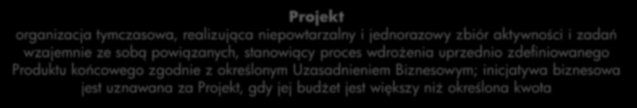 Rekomendacja 6: Definicja projektu Definicja projektu może zostać określona np.