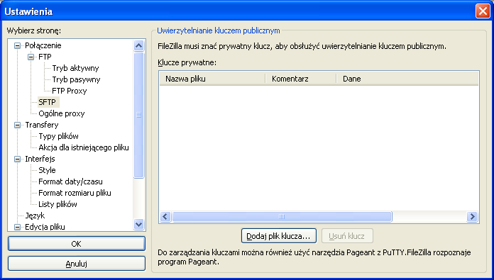 Slajd 105 Filezilla interfejs użytkownika