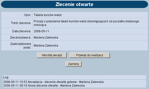 Odświeżaj listę zaznaczenie odświeżania powoduje, że lista wyświetlanych zleceń jest automatycznie aktualizowana np. po dodaniu nowego zlecenia.