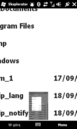 20 Skrócony przewodnik Ekran normalny Ekran powiększony Uwaga Trzymając telefon w jednej dłoni i używając do przewijania kciuka tej samej dłoni uważaj, aby nie dotknąć ekranu innymi