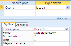 - 1 - Tworzenie i edycja tabel w programie MS Access Utwórz nową bazę danych i zapisz pod nazwą studenci.accdb 1.