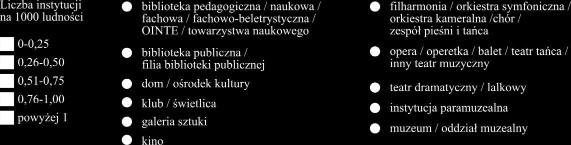 Mapa 29. Rozmieszczenie instytucji kultury w woj. pomorskim m.