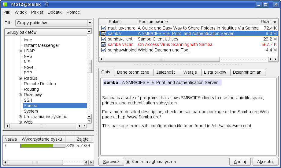 T: Samba współpraca z siecią Windows. Zadanie1: Wykorzystując serwis internetowy Wikipedii wyjaśnij pojęcie serwera Samba.