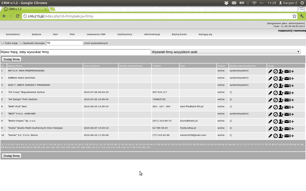 System Z15CRM System Z15CRM to oprogramowanie umożliwiające przedsiębiorstwu w sposób uporządkowany wykształcić określone relacje z konsumentem.