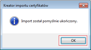 Po wybraniu magazynu należy kliknąć na przycisk Dalej, a następnie kliknąć na przycisk: Zakończ.