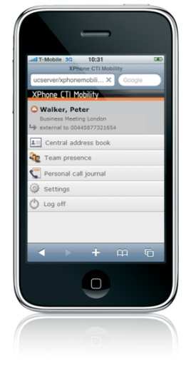 UC Mobility przez przeglądarkę lub za pomocą telefonu GSM Aplikacja CTI dostępna za pomocą przeglądarki Połączenia przychodzące i