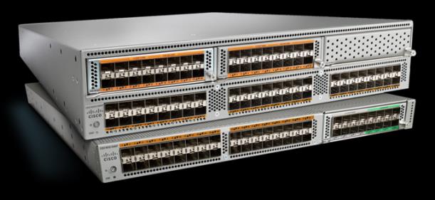 Rodzina Nexus - niemodularne Nexus 3000/3500 Nexus 5548/5596UP 64-port Layer 3 Switch 48 fixed ports 1/10GE 4 fixed 40GE/10GE Nexus 6001 64/48-port Layer 3 Switch 48 fixed