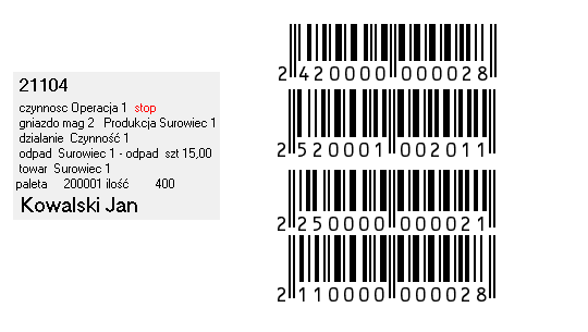 1.1 Sterownik 10 Rysunek 1.12: Przykład operacji stop Rejestracja odpadów produkcyjnych z danej palety towaru 1.