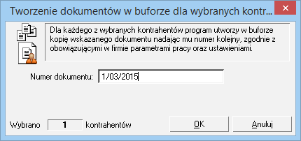 Podręcznik użytkownika Sage Symfonia Start Handel 192 Zaznaczone dokumenty zostaną wygenerowane w formacie pdf. Katalog Rys. 109 Okno operacji Drukowanie wybranych dokumentów.