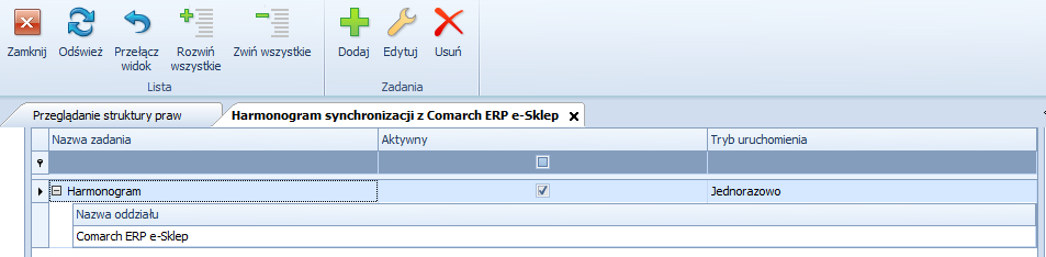 Rys. 38 Okno synchronizacji UWAGA: Aby była możliwość wysłania wizytówki do wszystko.pl, należy na stronie internetowej e-sklepu zsynchronizować Comarch ERP e-sklep z wszystko.pl. 3.4 Import zamówień z Comarch ERP e-sklep oraz wszystko.