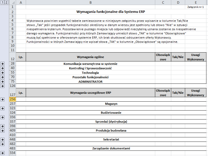 Wybór systemu ERP Jak w edytorze tekstów lub arkuszu kalkulacyjnym zapisać wzajemne powiązania 500-1 000 różnych ale