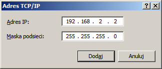 KONFIGURACJA INTERFEJSU SIECIOWEGO TCP/IPv4 Zrzut 1 Konfiguracja