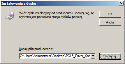 Zrzut 29 Podanie adresu IP drukarki i wyłączenia opcji automatycznego wyboru