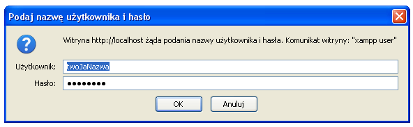 XAMPP Jeśli teraz opuścisz i zechcesz znowu wywołać w przeglądarce