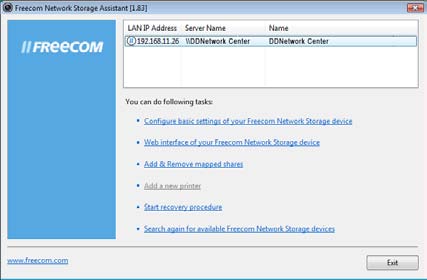 Rozdział: Konfiguracja Freecom Dual Drive Network Center Asystent dysków sieciowych Freecom Wy mogą skorzystać z programu "Freecom Network Storage Assistant" ("Asystent dysków sieciowych Freecom"),