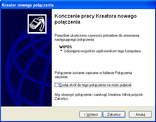 7. Kliknij Zakończ. Rysunek 18.