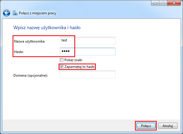 W polu Adres internetowy wpisz IP routera (w przykładzie 99.99.99.10), do którego zestawiasz tunel VPN, albo jego nazwę (w przykładzie serwer.abc.xyz). Następnie kliknij przycisk Dalej.