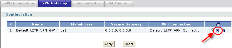 Konfiguracja ZyWALL USG Krok 1. Przechodzimy do menu Object > Address i tworzymy trzy obiekty na potrzeby konfiguracji połączenia VPN: L2TP_IFACE, HOST, 10.1.1.1 L2TP_HOST, HOST, 0.0.0.0 L2TP_Pool, Range, 192.