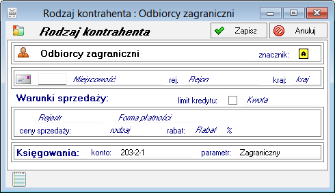 Podręcznik użytkownika Sage Symfonia Handel (Sprzedaż) 26 Kod, Nazwa, NIP, Miejscowość, Rejon, Znacznik - Są to wybory umożliwiające wyszukiwanie kontrahentów według tylko jednego z wymienionych