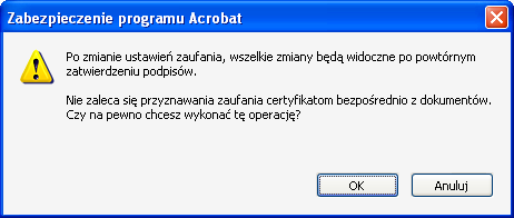 Wyświetlone zostanie ostrzeŝenie informujące o zastosowaniu wprowadzanych zmian w praktyce dopiero po ponownym otwarciu pliku