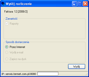 Wyślij rozliczenie.