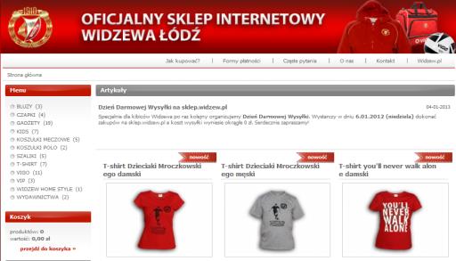 KAMPANIA INTERNETOWA KANAŁY KOMUNIKACJI: Strona internetowa widzew.