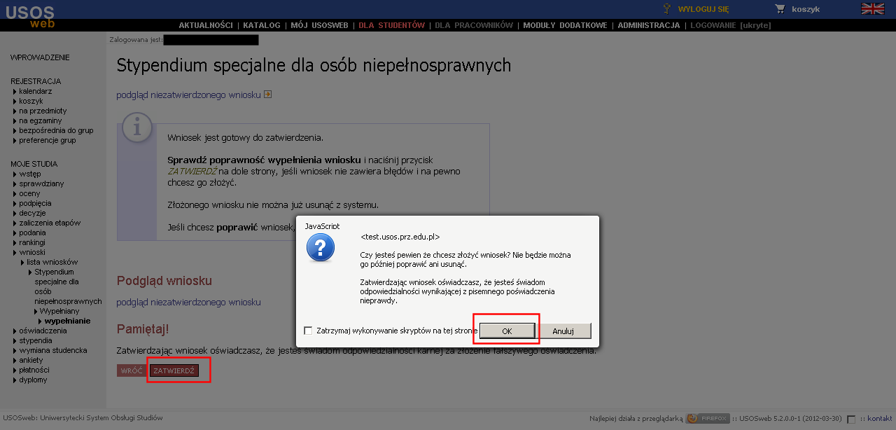 4. Stypendium specjalne dla osób niepełnosprawnych ekran 3 informacja. 5. Stypendium specjalne dla osób niepełnosprawnych ekran 4.