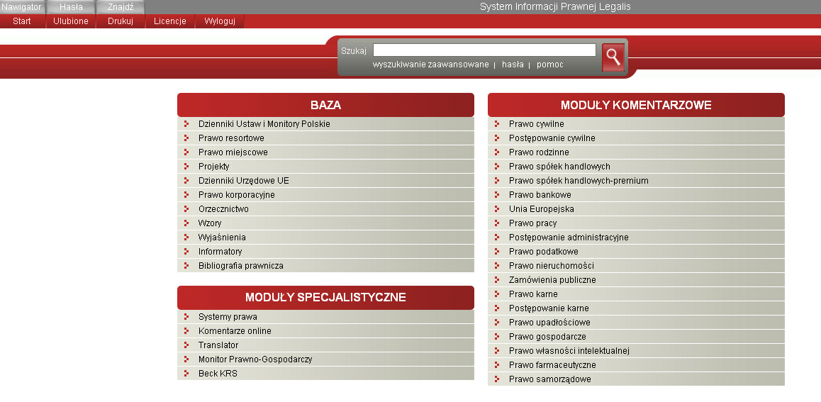 Bazy elektroniczne - Legalis Serwis Legalis można