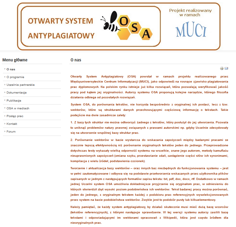 Przykładowy system antyplagiatowy: