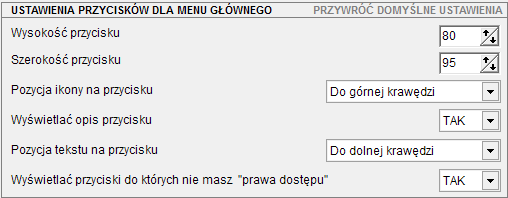 Wysokość nagłówka oraz przycisku nawigacji Rozmiar każdego elementu nowego menu może być dowolnie zmieniony.