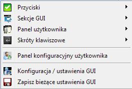 Menu pomocnicze Większość akcji związanych z edycją nowego interfejsu użytkownika wykonywanych jest za pomocą menu pomocniczego znajdującego się pod prawym przyciskiem myszy.