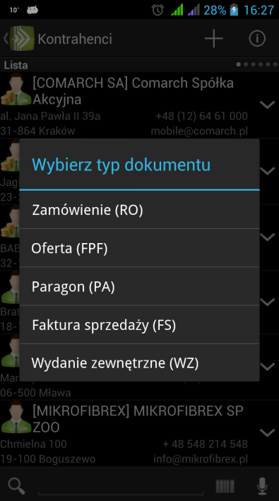 10 Współpraca z Comarch ERP Mobile Sprzedaż Uwaga: Wszystkie poniższe funkcjonalności będą dostępne tylko przy współpracy Comarch ERP Optima z Comarch ERP Mobile Sprzedaż 5.0. Udostępnienie wersji 5.